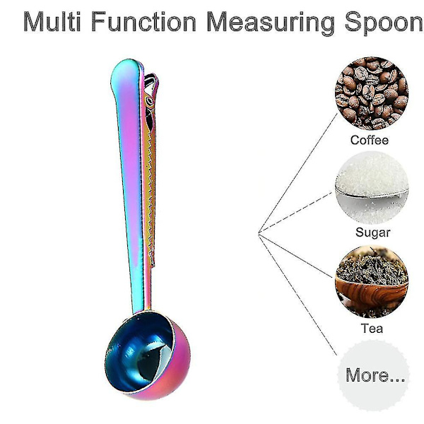Kaffeskopa, Multifunktionell Kaffemätningssked - Perfekt för att mäta kaffe, te, proteinpulver, snabbdrycker och mer - Kaffesked med påseklämma