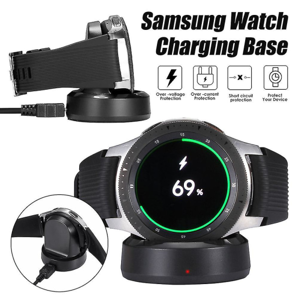 Lader for Samsung Galaxy Watch 1 Sm-r800/r810, erstatningstilbehør Smartklokke ladestasjonsholder