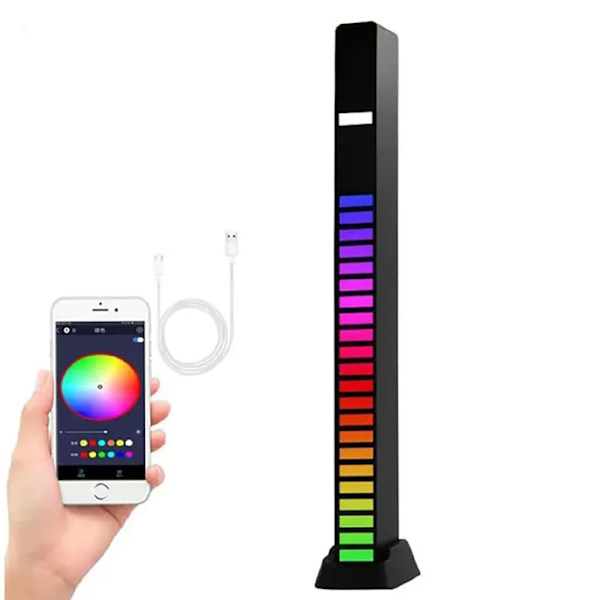 Ljudkontroll 18 färger Pickup-lampa LED-ljus RGB Röstaktiverad musik omgivande ljus med appkontroll
