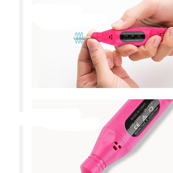 Nail Machine Professional Sähköiset kynsiviilat Set Manikyyri kiillotuskone USB(musta)