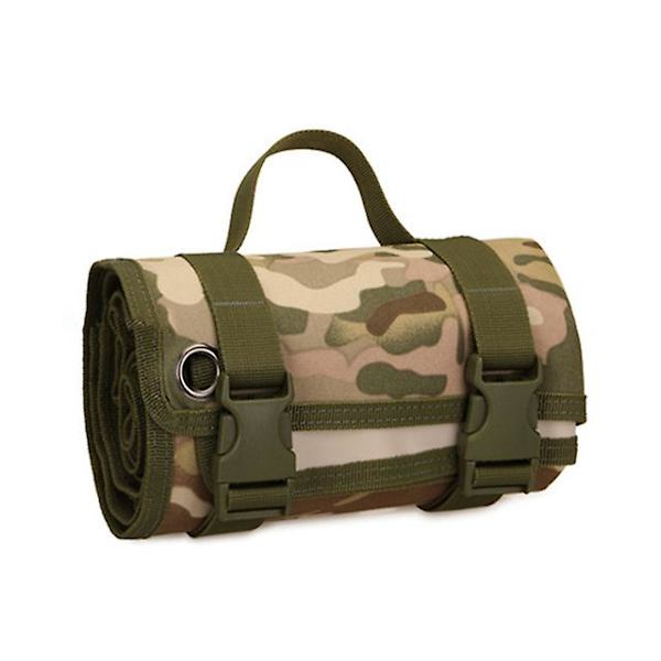 Taktisk hoprullningsbar skjutmatta Lättviktsrullningsbar träningsmatta Vattentät hopfällbar matta för utomhusjakt Camping Range Sniper（cp camouflage）