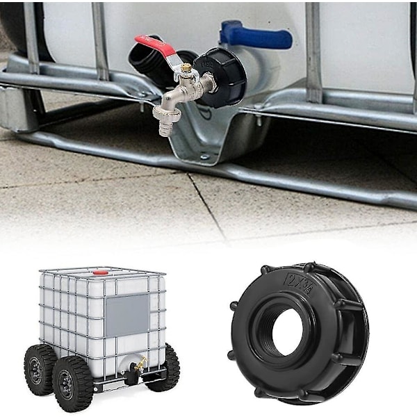 2 st Ibc Tank Adapter 3/4 tum Ibc Trädgårdsslang Ibc Tank Adapter S60x6 Plast Tanklock Adapter för Ibc Cube 1000 Liter