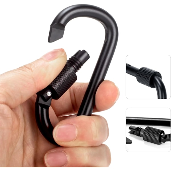 4 stk. Heavy Duty Spring Snap Hook Lille Bjergbestigning Spænde D-ringe Klips Hæklet Klatring Karabiner Nøglering Klips Aluminium Legering Klatring (7,5 * 4 cm)