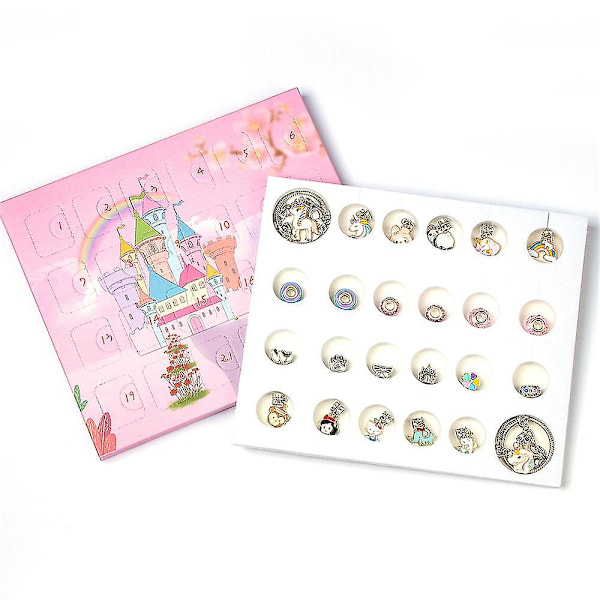 Adventskalender 2024 24 dagar Jul Nedräkning Cartoon Tema Diy Charm Armband Tillverkning Kits Barn Flickor Överraskning Semestergåvor