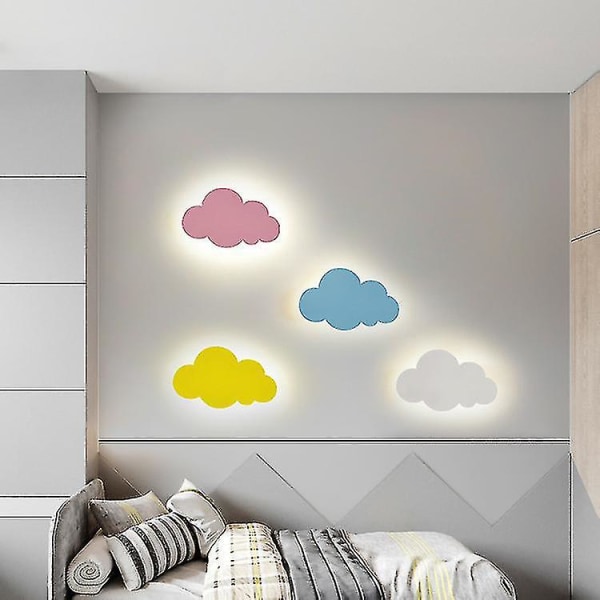 Seinävalaisin - Pilvivalo - Sisäkäyttöön - Moderni - Akryylivarjostin sisäänrakennetuilla led-valoilla - Pienet valkoiset pilvet