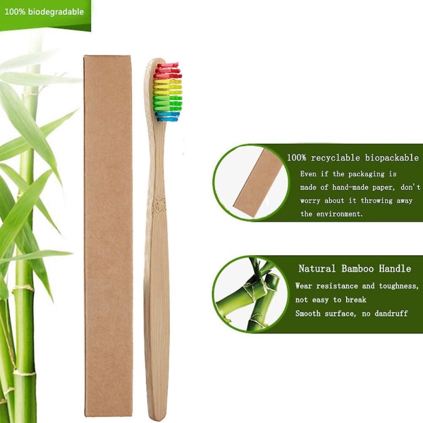 10 stk bambus tannbørster myke børster Miljøvennlig munnpleie reisetannbørste（kaffe）