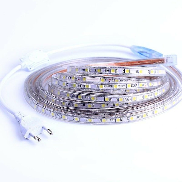 1m LED-ljuslist - Varmvit Ljuslist 5050 SMD 60 LED/m Ljusstark Bakgrundsbelysning 220V 230V Ljuslist IP65 Vattentät DIY Juldekoration