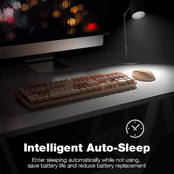 Trådlöst tangentbord och musset 104 tangenter 2,4g Bluetooth blandad färg söt fräsch tyst minitangentbord för bärbar dator notebook pc flickor present