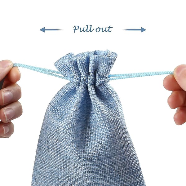 20 st Linen Jute Presentpåsar, Hessiansäckar Dragkedjeväskor Smyckespåsar Festförvaring Wrap (Vinfärgad)