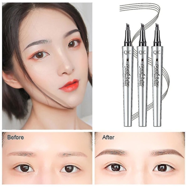 Qic Four bifurcated hoved vandtæt langtidsholdbar øjenbryn blyant makeup kosmetik（1）