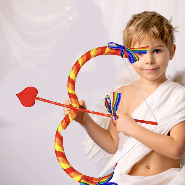 Amorbue-pilsett-Valentines Day Rød Amorkostyme Cosplay-tilbehør for voksne barn（gul）