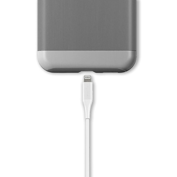 Ladekabel, ABS USB-A til Lightning, MFi-sertifisert, for Apple iPhone, iPad, Hvit snngv