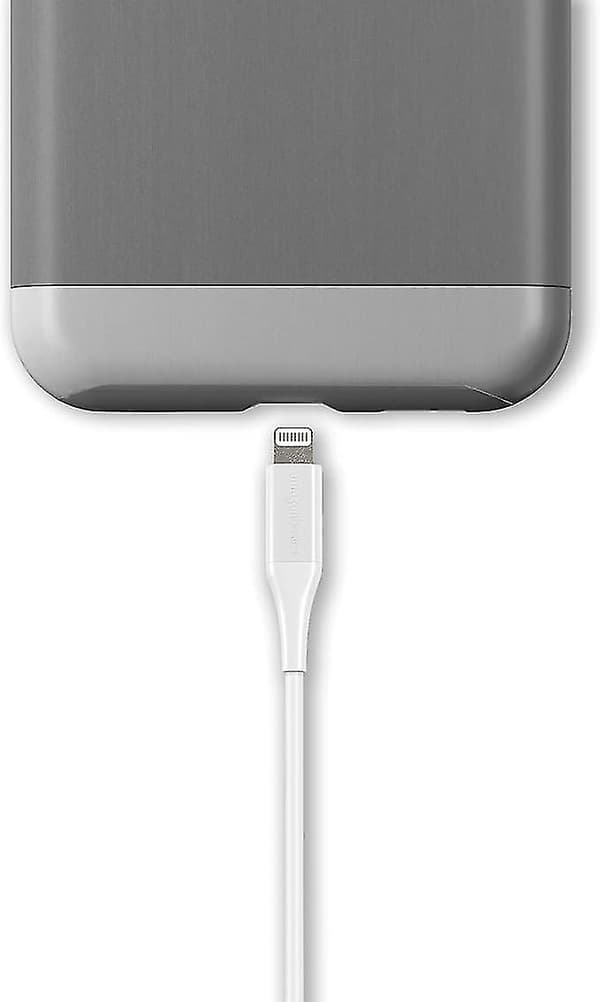 Opladerkabel, ABS USB-A til Lightning, MFi-certificeret, til Apple iPhone, iPad, hvid snngv