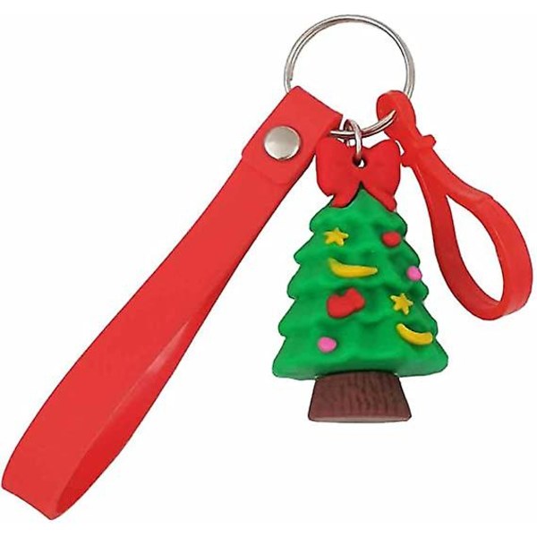 Christmas keychain for kids Santa Claus moose gifts candy to children key chain ring