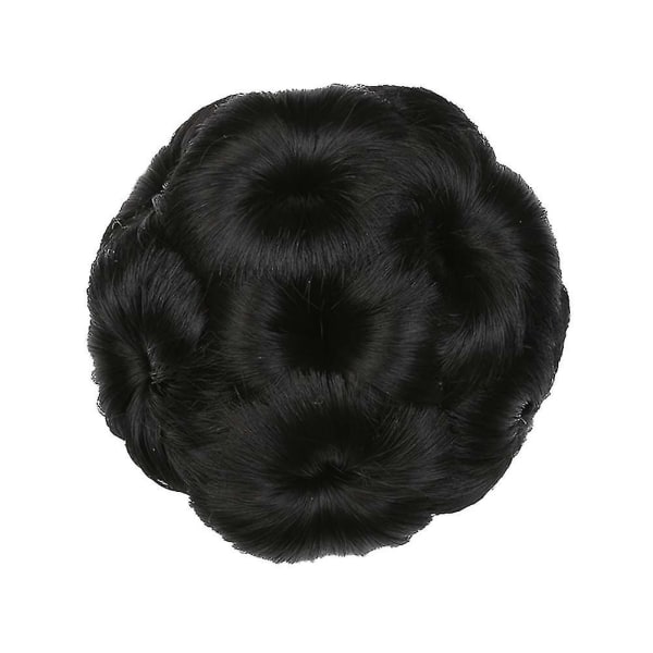 Faux syntetisk hårbolleforlengelse Elastisk Bølget Brude Donut Chignon Hairpiece