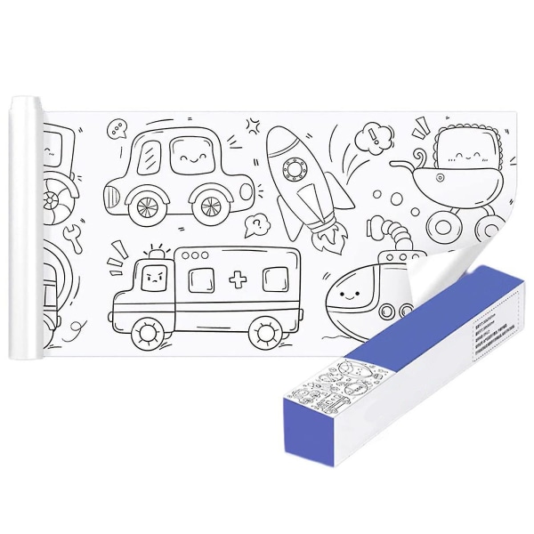 Uusi Hot DIY -lasten piirustusrulla, värityspaperirulla lapsille piirustuspaperirulla tee-se-itse maalauspiirustuspaperi (sininen)