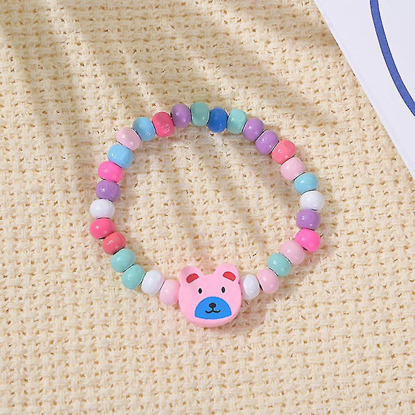 12 st/förpackning Cartoon Kids Träpärlor Färg Armband Flicka Födelsedagsfest Favoriter