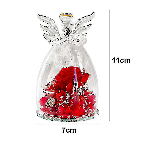 Engel Udødelig Blomst, Rose Glas Cover, Jule Valentinsdag Gave--