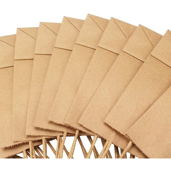 Kraftpapperspåse, papperspåse med handtag (12st) brun