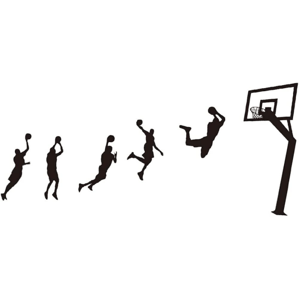 Basketspelare Väggdekaler Självhäftande sportväggdekaler för pojkrum 56x87cm