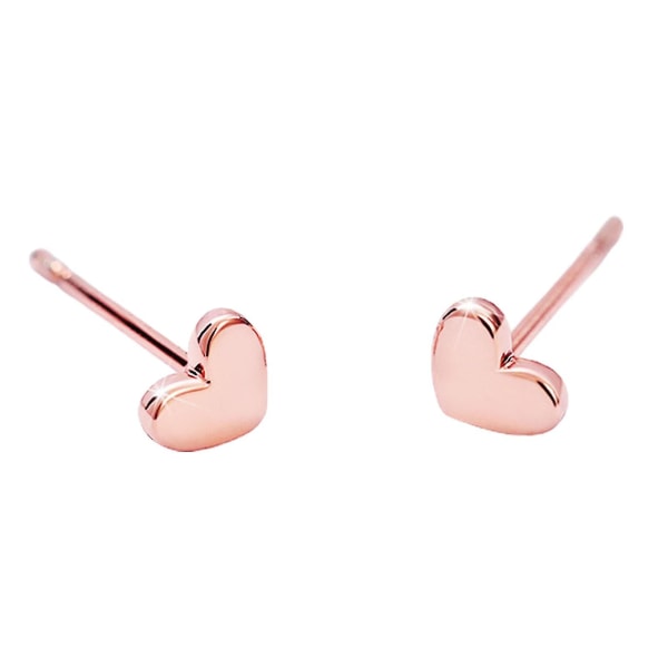 1 par ørepynt hjerteform glatt overflate smykker Elegante blanke øredobber Smykkegaver (rosegull)