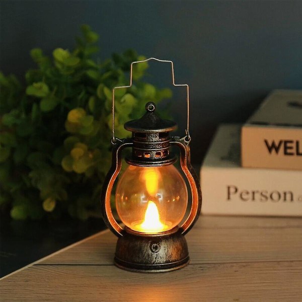 12 stk Mini lanterne dekorativ med led stearinlys Vintage lanterne hængende stearinlys lanterner Batteridrift
