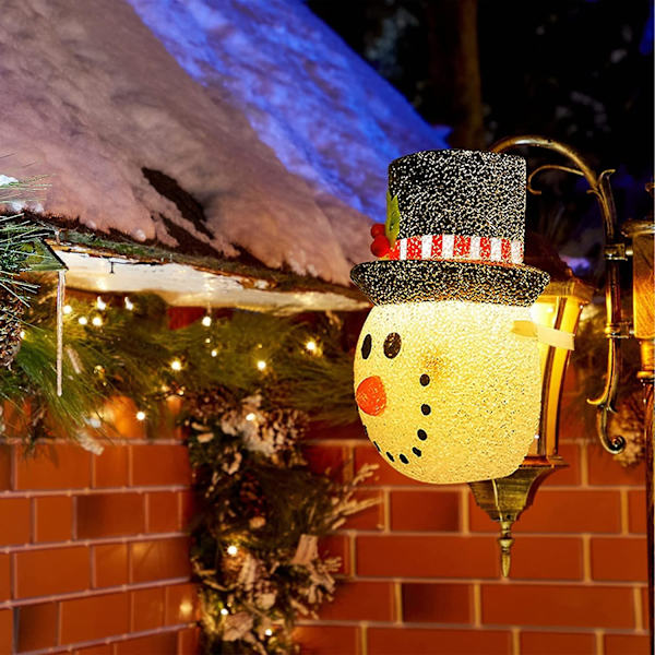 2-pack Julbelysningsöverdrag för Veranda - Utomhusjuldekorationer - Snögubbe med Elastiskt Band för Jul inomhus eller utomhus på Gräsmattan, Verandan, Garaget