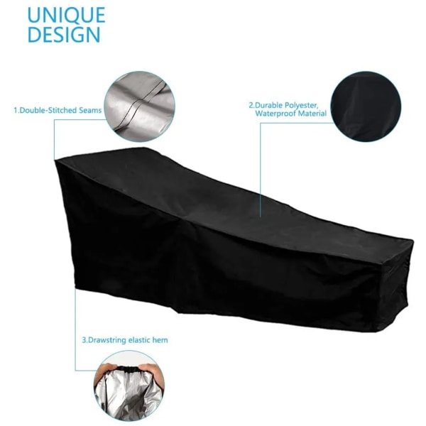 2 st trädgårdsstolsöverdrag - solstolsöverdrag 210*75*40*80cm