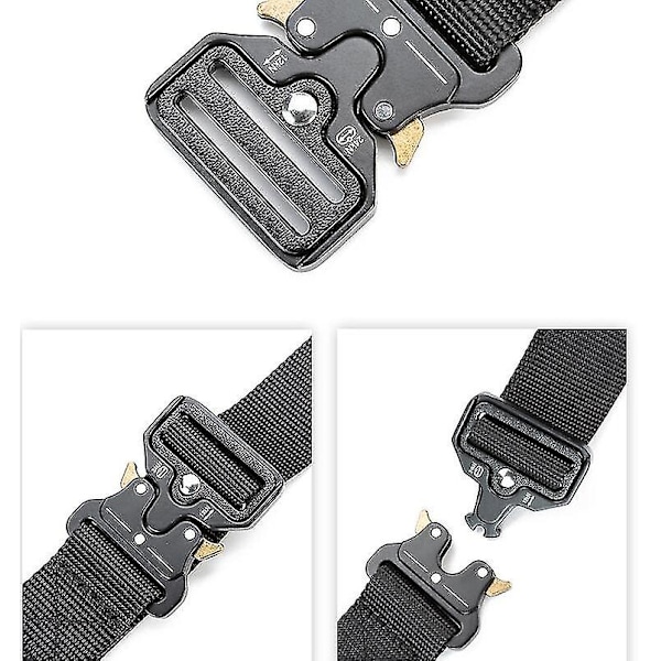 Snabbspänne Arbetsbälte Taktiskt Svart Män Militär Vävbälte Nylon (Svart)
