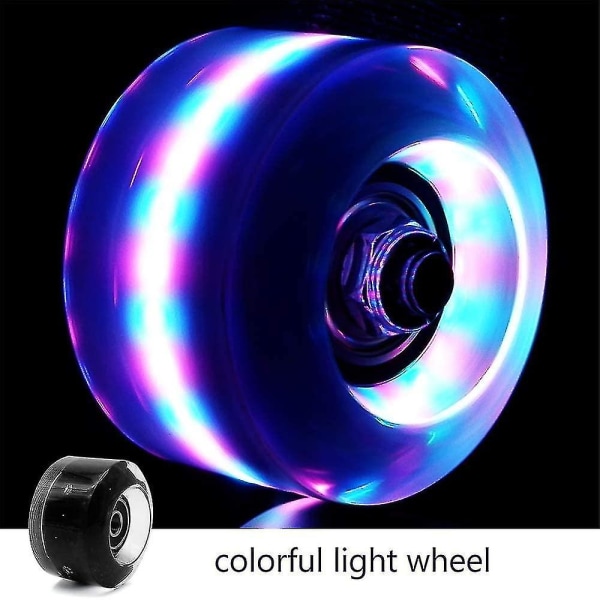 Led Light Up Rulleskøjtehjul med lejer 4-pak Cool Lighting-up skøjtehjul til dobbeltrækkeskøjteløb 32 mm X 58 mm (PBG farvet lys)