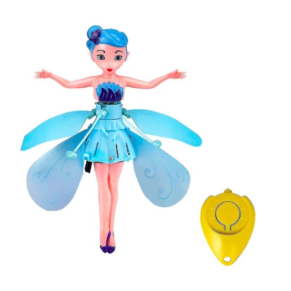 Magisk Flygande Pixie Toy, Fairy Flying Princess Doll Infraröd induktionskontrollleksak för pojkar Flickor-bästa julklappen Kr（Blå）