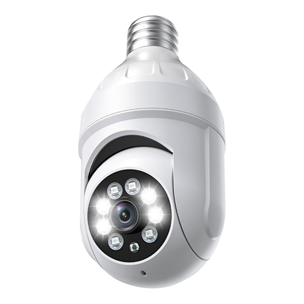 2MP WiFi-glödlampa kamera, 1080P Pan Tilt trådlös 2,4 GHz E27 panorama IP-kamera, säkerhetskameror med vision human rörelsedetektering och larm