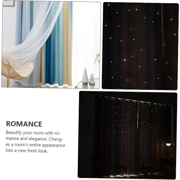 2-pack Gradient Skuggning Gardin, Randig Aluminiumfolie Persienner Gardin Isolering, Flickors Heminredning - Gul Blå - B:40*L:52 Tum