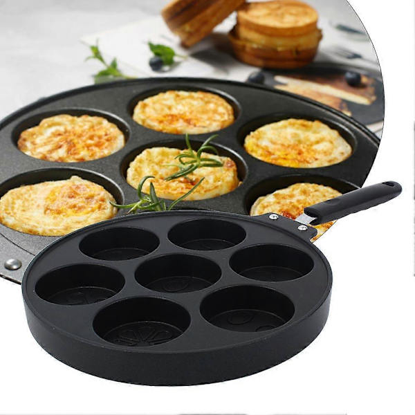 Äggdumpling PoT non Stick Sjuhåls Stekt Äggkruka Tårta Form Röd Bönkaka Bakplåt