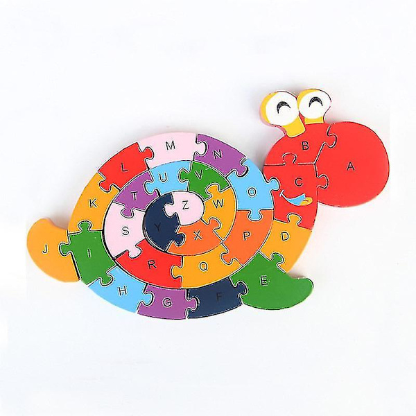 Miman Animal Wooden Puzzle Blocks Alphabet Number 26pcs Jigsaw Gave Førskole Læring Pædagogisk Legetøj