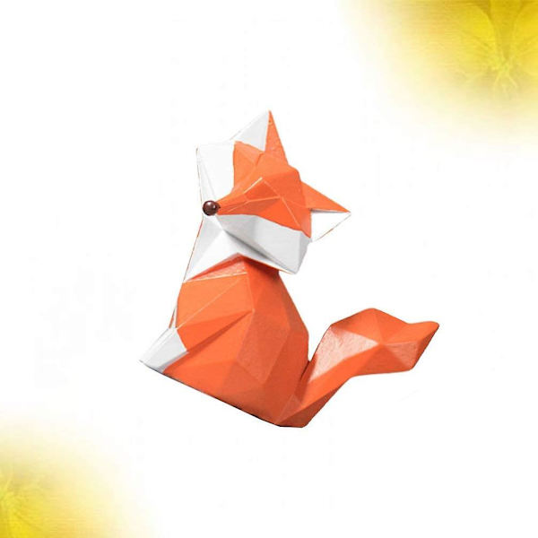 1 st Modern Enkel Geometrisk Räv Dekoration Kreativ Cartoon Räv Figur Resin Ornament För Hemmet