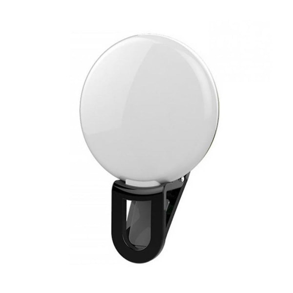 Bärbar Selfie Flash LED Clip-on mobiltelefon Selfie Light (svart)
