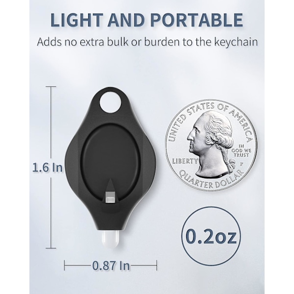 5 stk. Mini nøgleringslygte Ultra Bright LED nøgleringslygte, sort