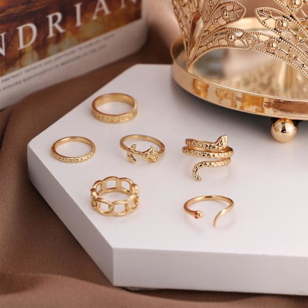 6 st justerbara ormslöfte fingerringar orm öppen statement ring present
