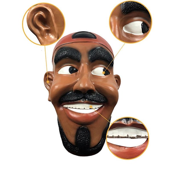 Man Mask Latex Masker Mänskligt Ansikte Halloween Gummi Maskerad Fullt Huvud Mask