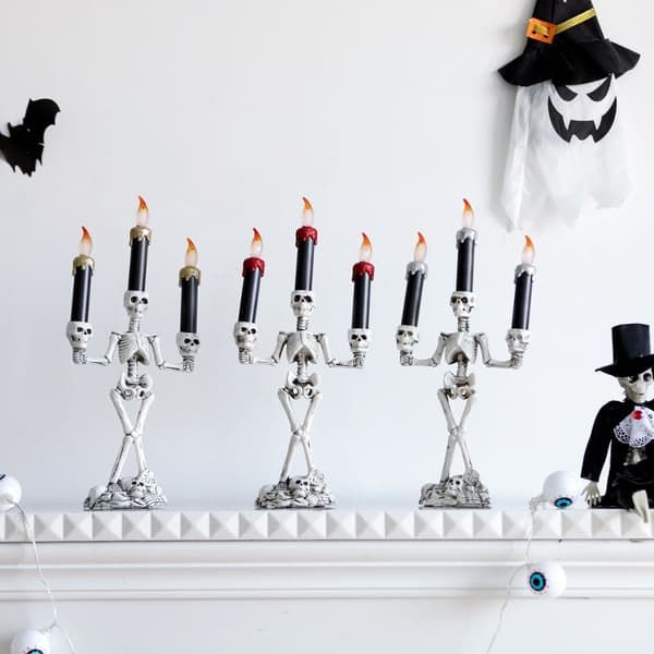 (guld)halloween Skull Skeletal Lamp Creative Candlestick Home Decoration