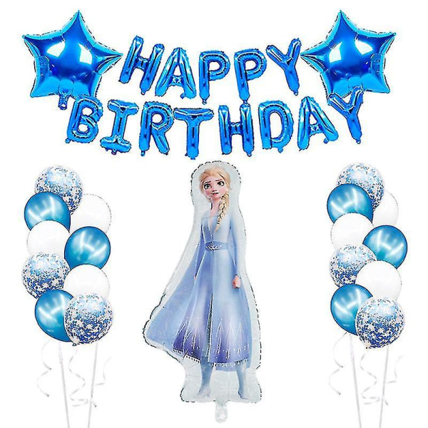 Prinsessa Elsa Foil Balloon Kit Anna Juhlasisustus Ilmapallot Tyttöjen Syntymäpäivä Baby Shower Juhlatarvikkeet（Set A Anna）