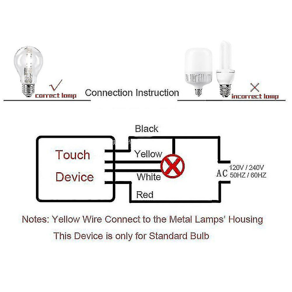 3-vägs skrivbordslampa delar touch control sensor lampa switch dimmer för glödlampor