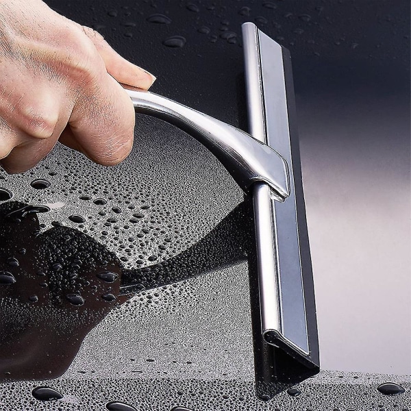 Dusjnal, vindusnal laget av rustfritt stål med utskiftbart viskerblad kompatibel med baderomsnal kompatibel med baderom