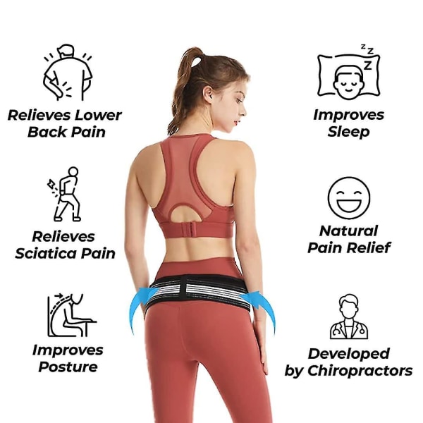 Dainely belte, pustende støttebelte for nedre rygg for kvinner og menn, bekken, korsrygg - Anti-skli justerbar