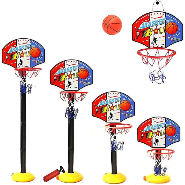 Børnebasketbøjle og stativ Justerbar højde, netboldpumpe Bærbar basketball indendørs udendørs aktivitet Sport
