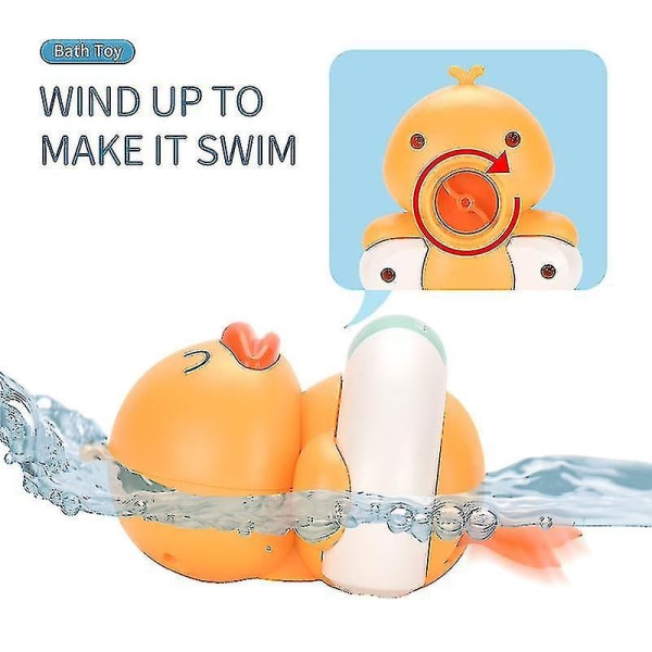 Kylpylelut Suihku Baby kellokoneisto Uinti Lapset Kellokoneisto Kierre söpö pieni keltainen ankka ja karhu leikkimässä vedessä