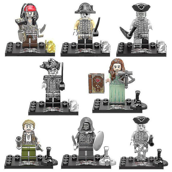 8 stykker/sett med Pirates Of The Caribbean Building Block Minifigure Construction Toys