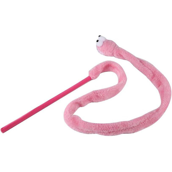Kattretande leksak, trollspön interaktiva katt leksaker ormform rolig katt kattunge husdjur leksak rolig tränare leksak (rosa)（Rosa）