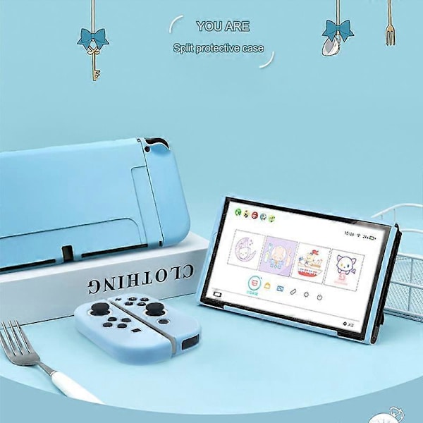 2021 Switch OLED Frostad Delad Skyddande Sleeve, TPU OLED All-Inclusive Mjukt Skal Kan Sättas In I Basen - Gul